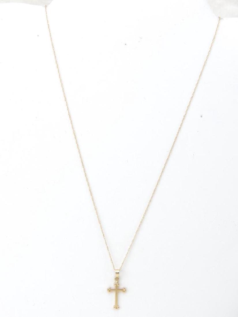 14k yellow gold cross pendant necklace (1 of 3)