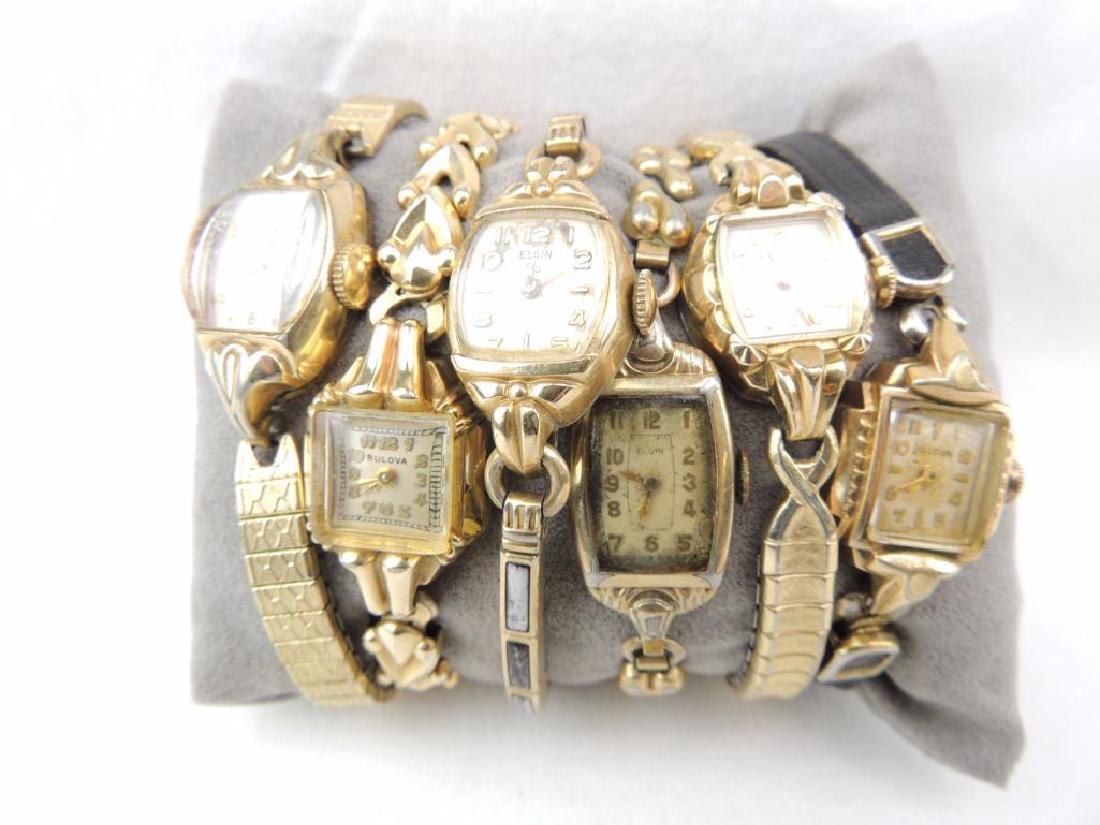 lot of ladies Bulova and Elgin wrist watches: for parts and repair