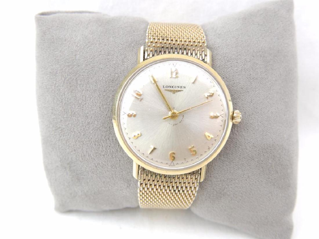 14k solid gold Longines men's wrist watch (1 of 4)