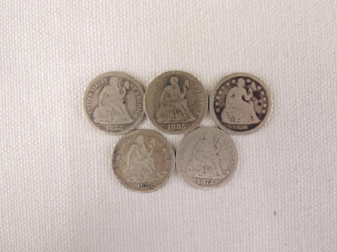 Group of 5 Seated Liberty Silver Dimes (1 of 2)