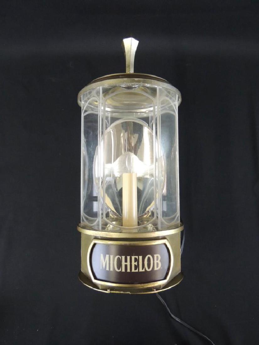Light Up Advertising Beer Sconce-Michelob: Vintage Sconce, 7"x15" Working Condition