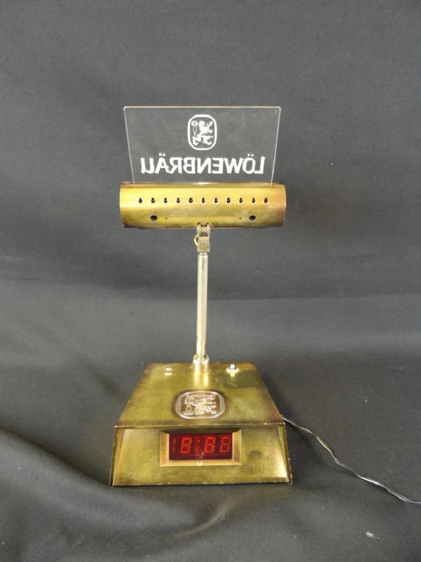 Light Up Advertising Beer Desk Light and Clock (1 of 3)