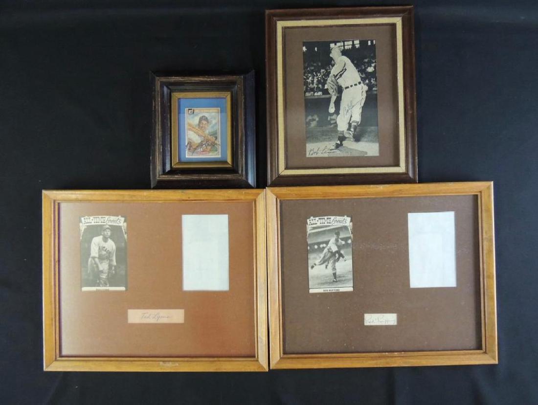 Group of 4 Signed All Time Greats Photos: Signatures Include Ted Lyons, Red Ruffing, Roy Campanella, and Other, Largest 15"x12"