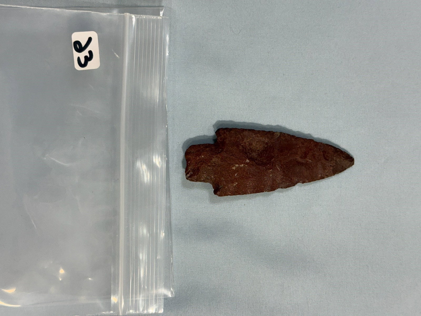 Flint Adena: 3 1/2 in. Red Jasper Adena - Belmont County Ohio.