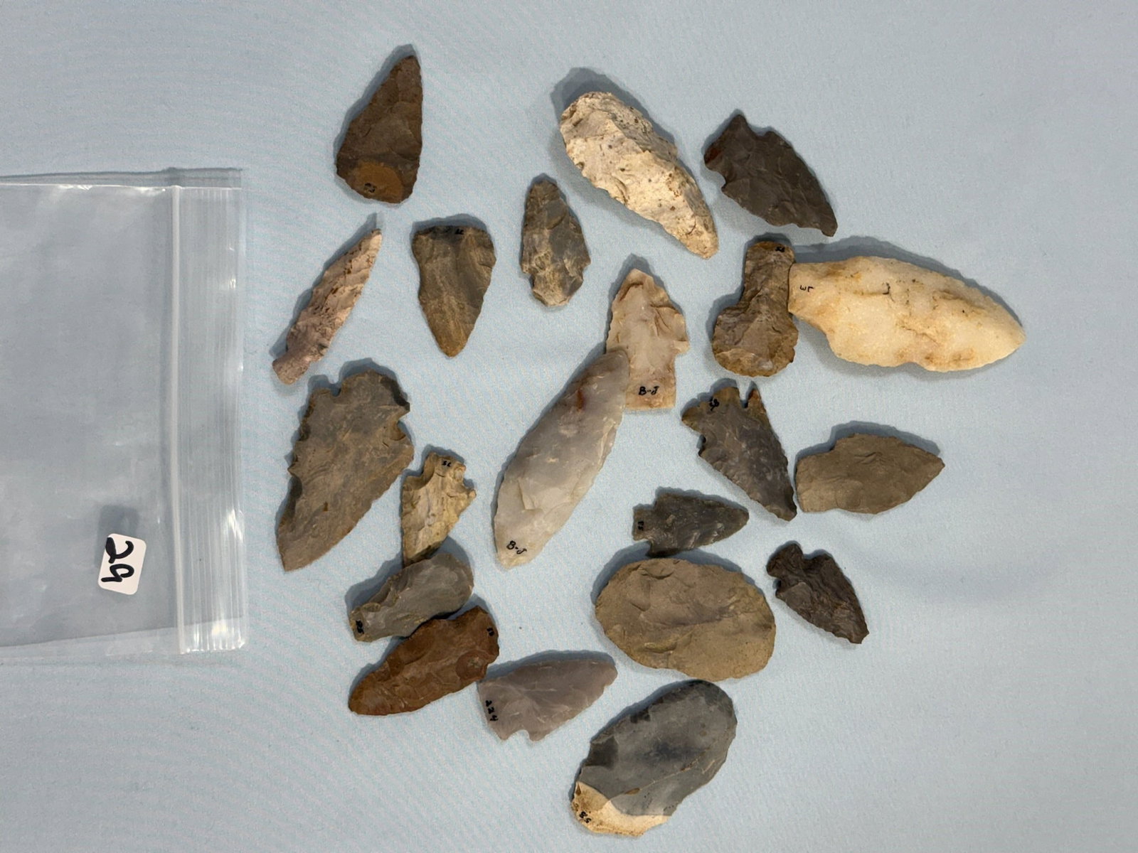 Misc flint: Group of 21 Misc Artifacts - Ohio and Indiana.