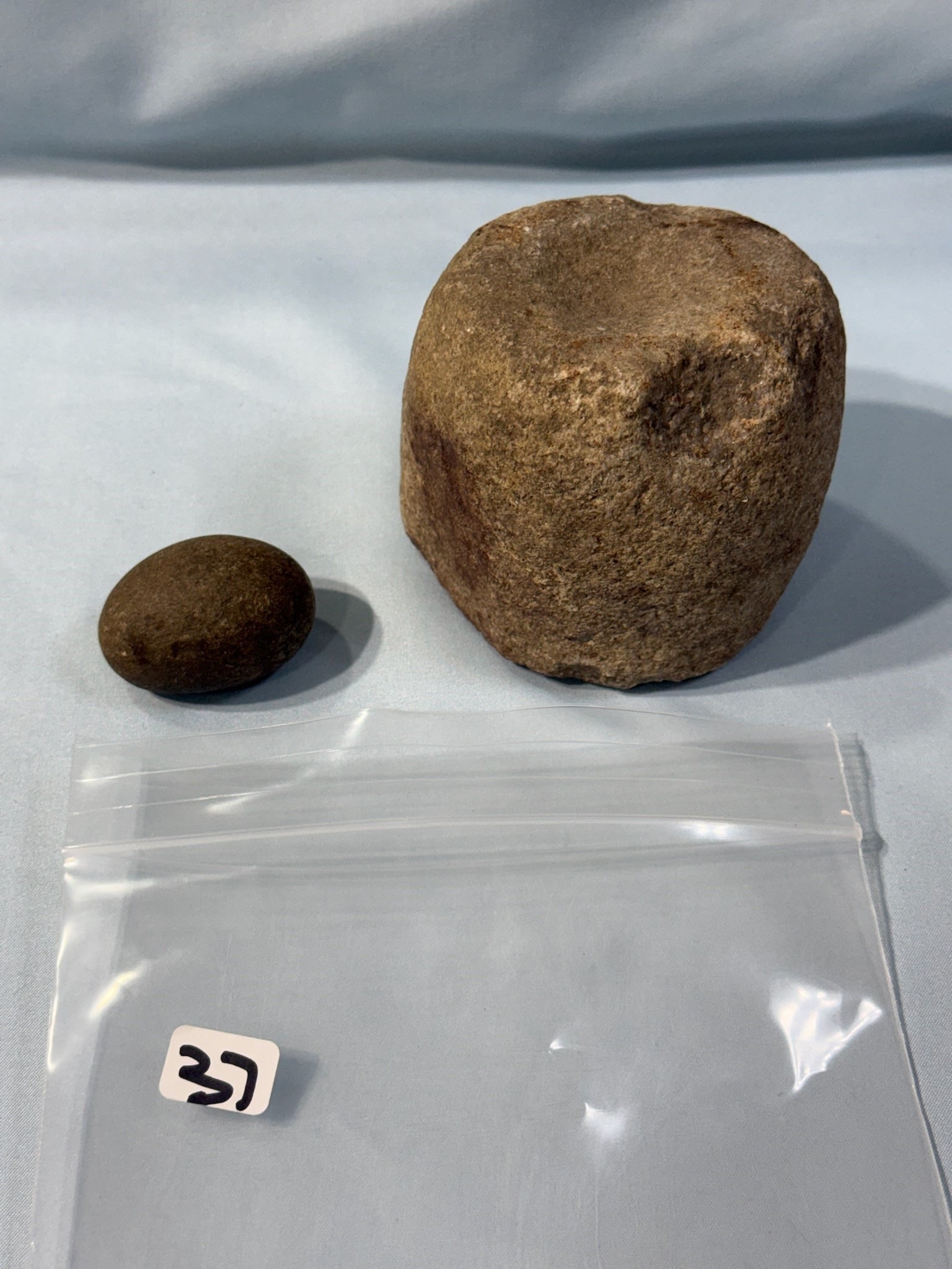 Stone Mortar and Egg: 3 5/8 in. Mortar and Egg Stone - Ohio.