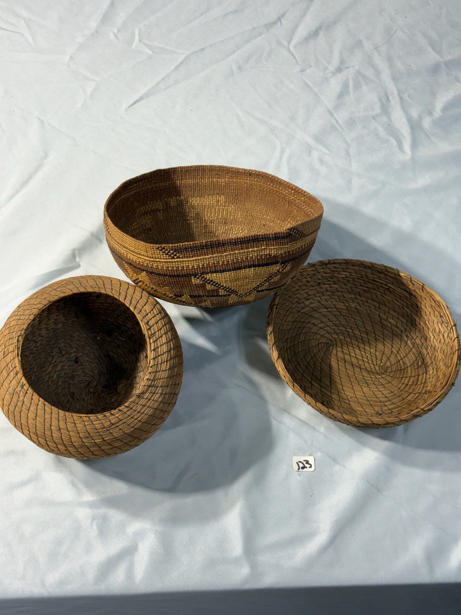 Woven Baskets: Group of 3 Baskets - 1930's.