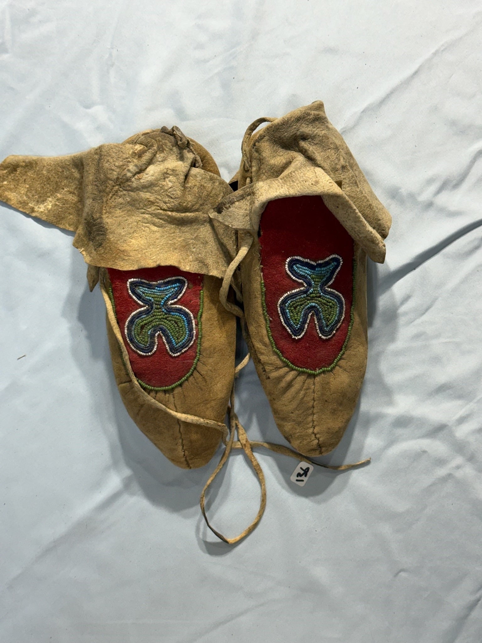 Beaded Moccasins: 10 by 4 in. Moccasins - 1920's.