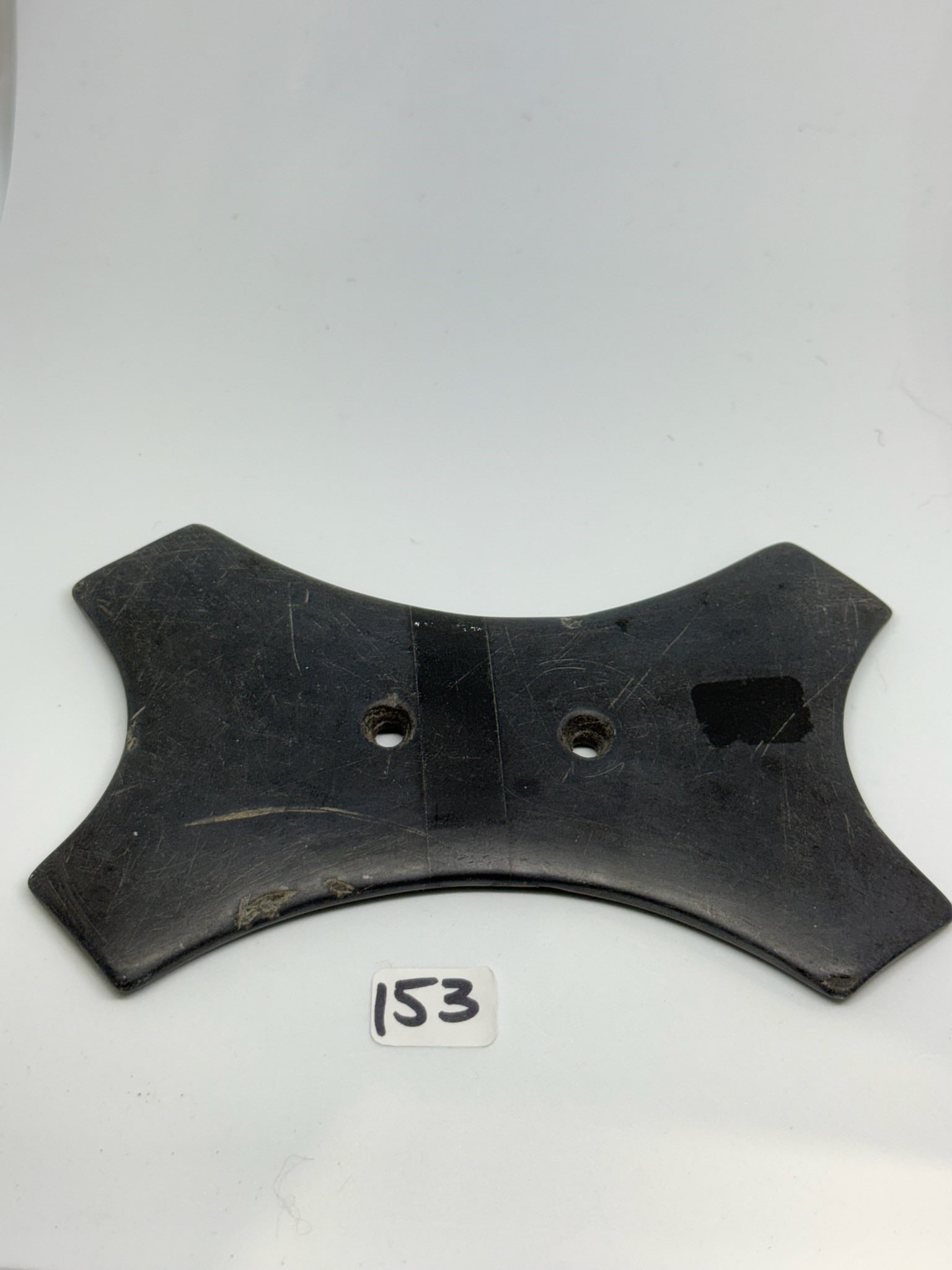 Reel slate Gorget: 5 1/2 in. Reel Shape slate Gorget - Lucas County Ohio.