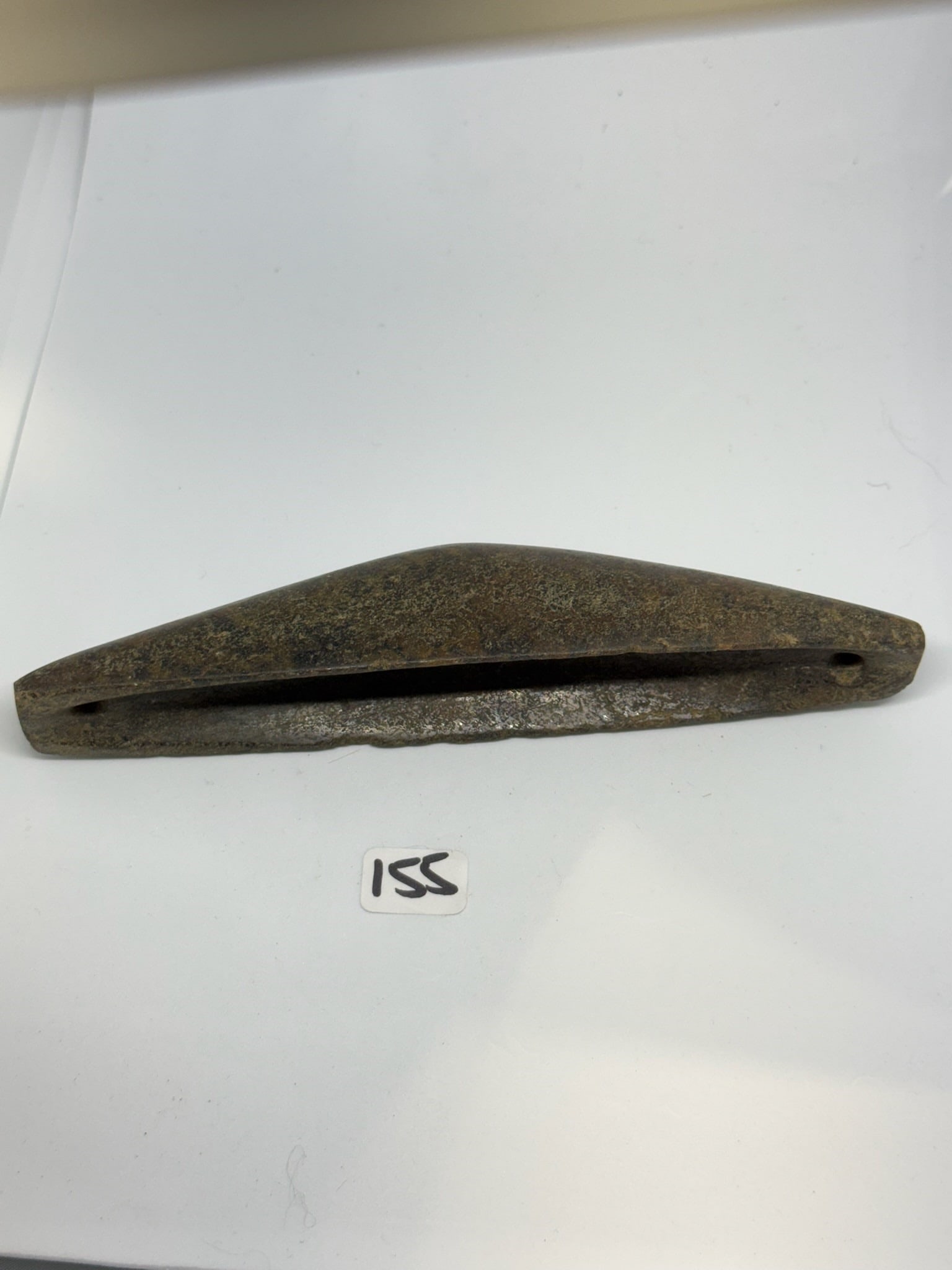 Hardstone Boatstone: 6 1/2 in. Nice Boatstone - Hardstone - drilled on both ends.