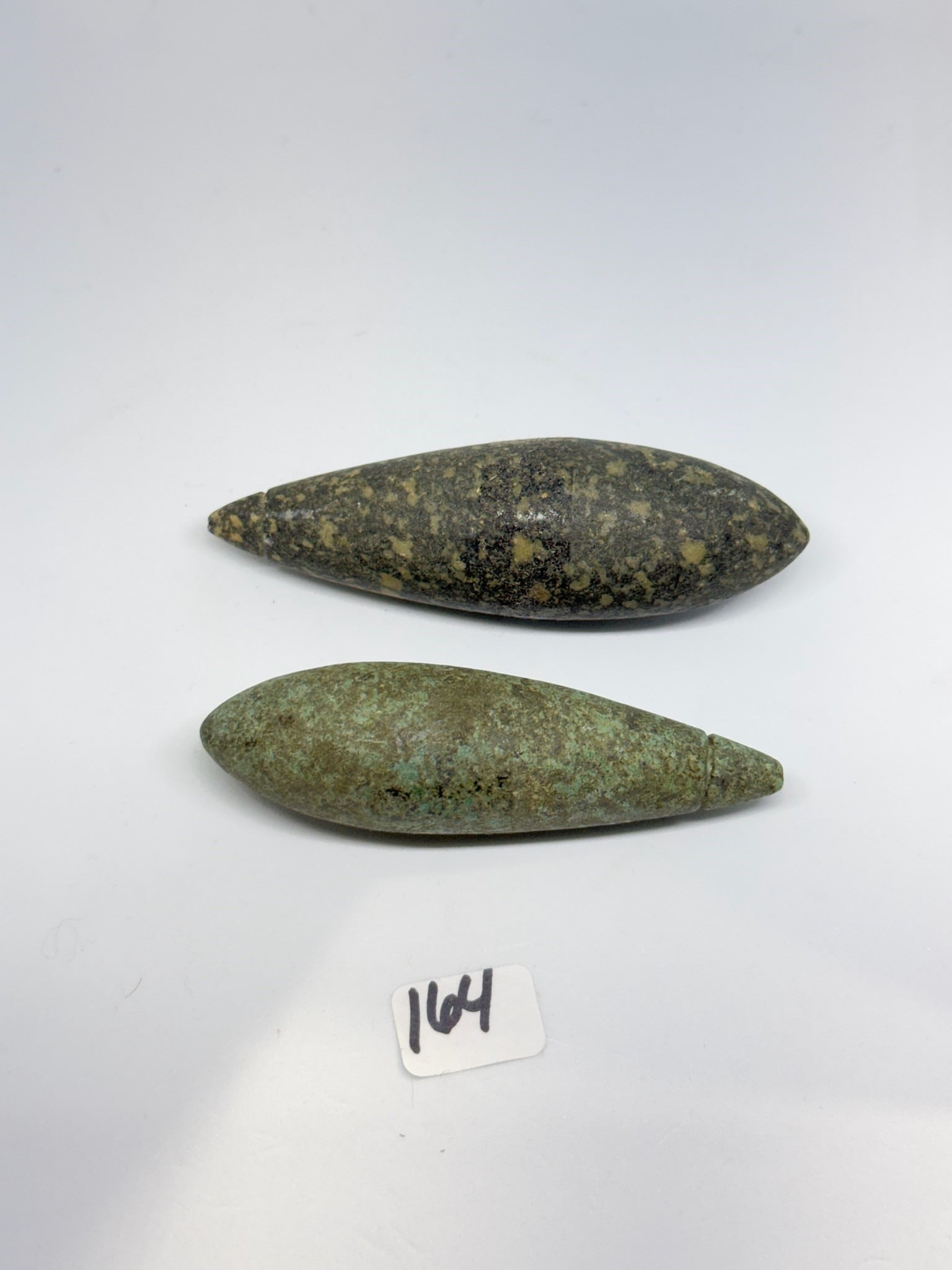 Hardstone Plummets: 2 Hardstone Plummets - largest 3 1/2 in.