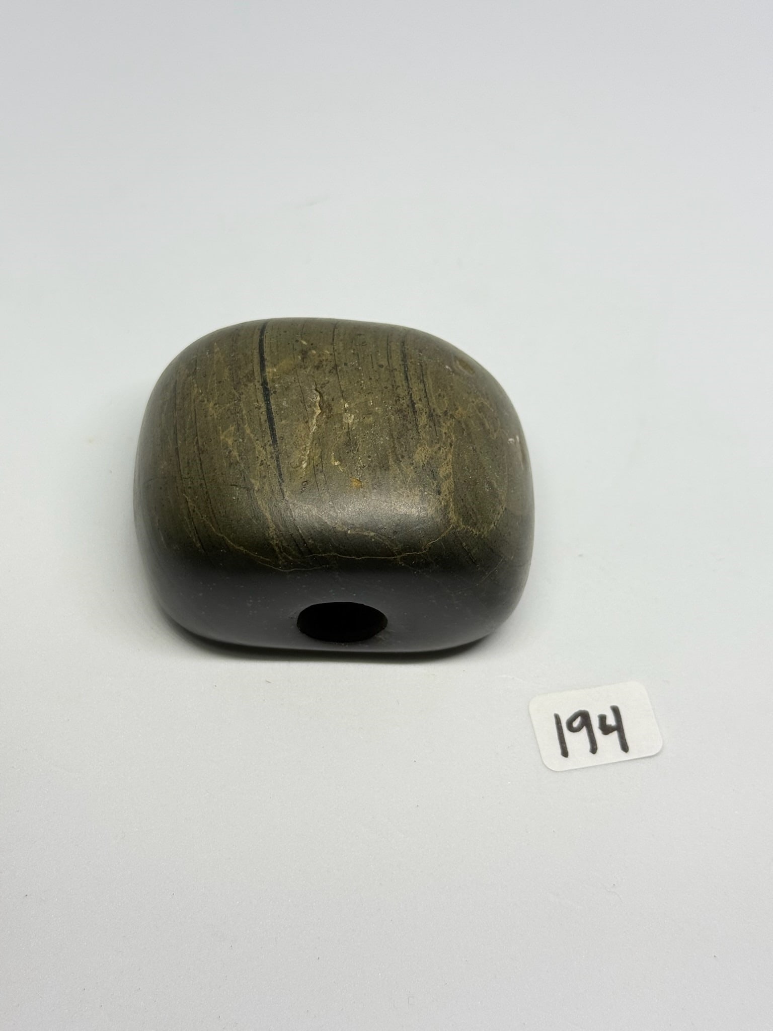 Humped Banded Slate Bannerstone: 2 1/2: Humped Banded Slate Bannerstone - Montgomery County Ohio - with COA.