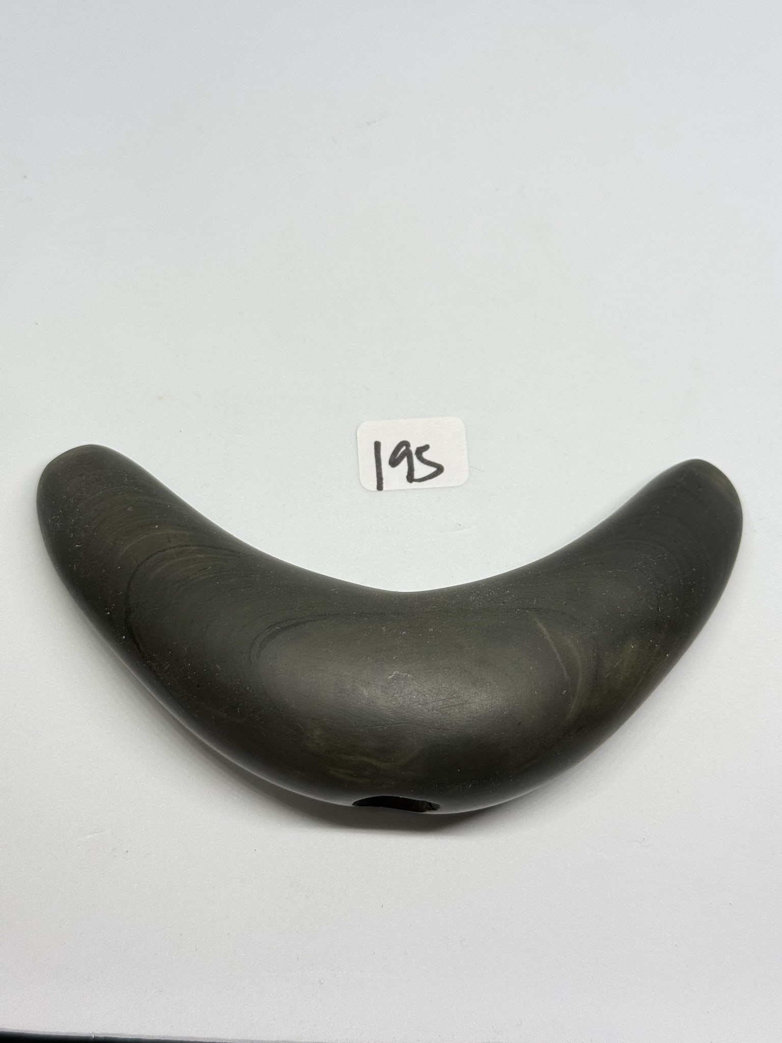 Lunate Bannerstone – Banded Slate: 5 3/16 in. Lunate Bannerstone - Banded Slate - with COA.