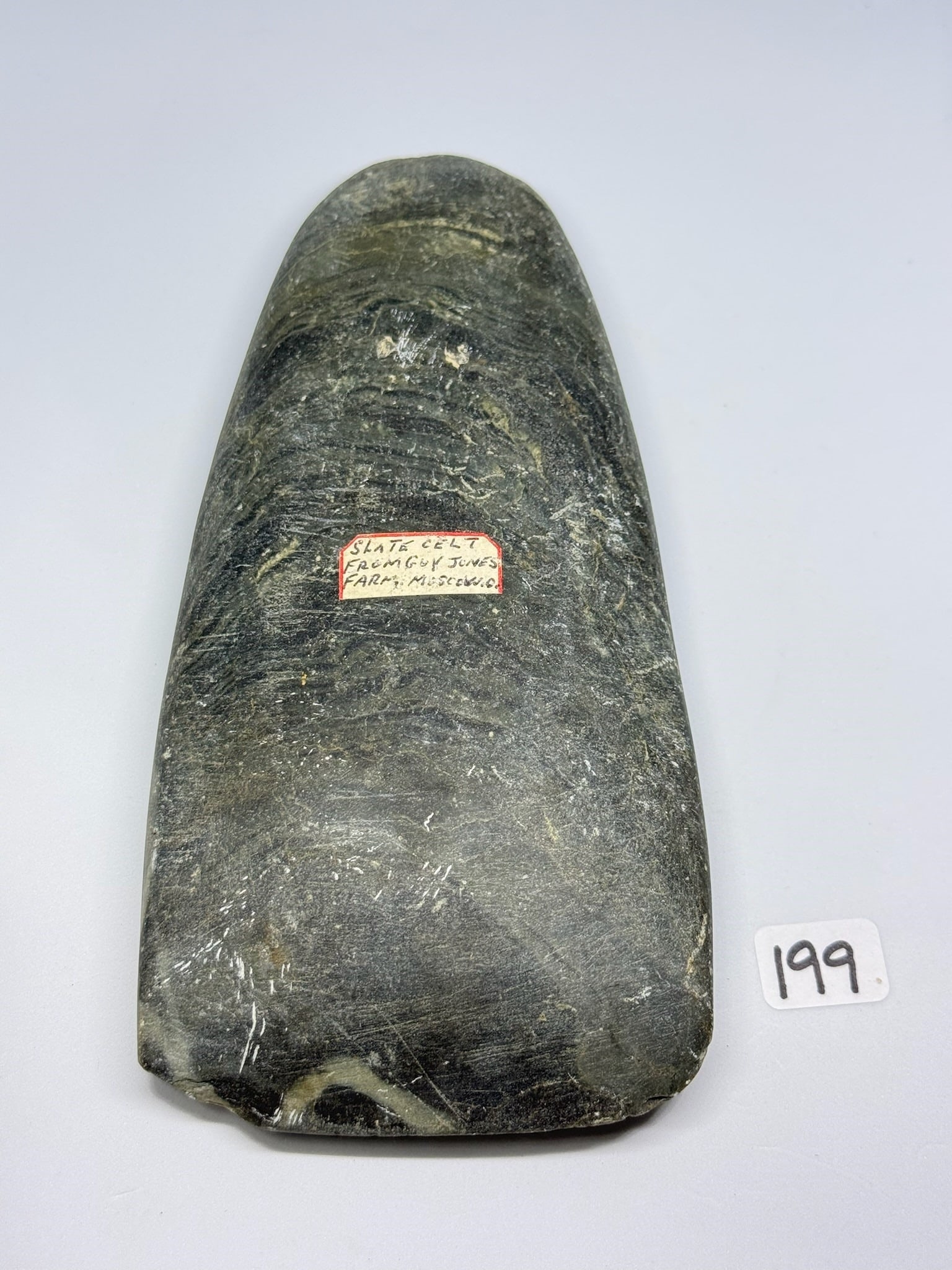 Granite Celt: 6 1/2 in.x3 1/2 in. Granite Celt - Putnam County Ohio - Ex Diller.