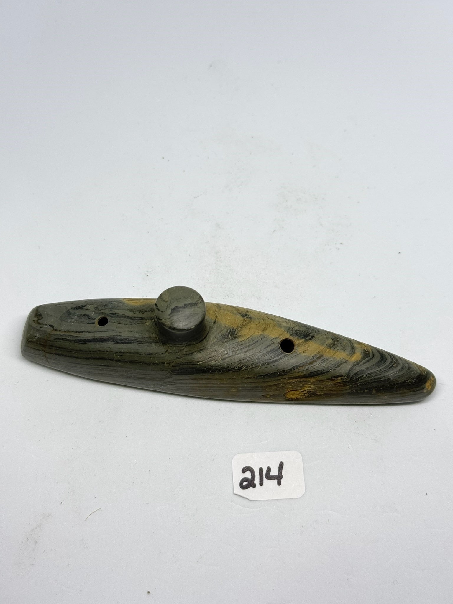 Banded Slate 2 Hole Gorget (1 of 3)