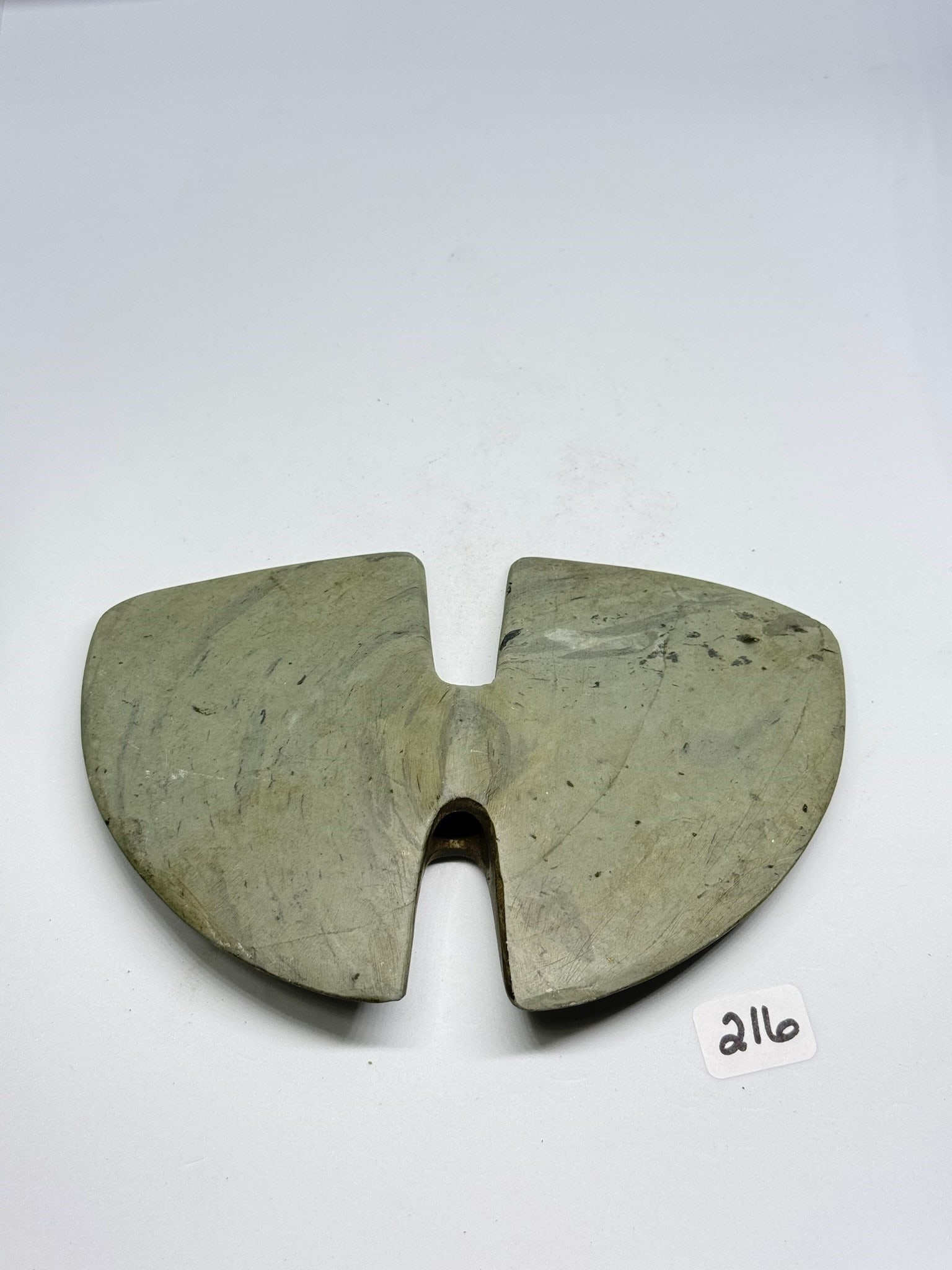 Butterfly banded Slate Bannerstone: 5 1/2 by 3 1/2 in. Butterfly Bannerstone - Banded Slate - Ohio - info on wing.