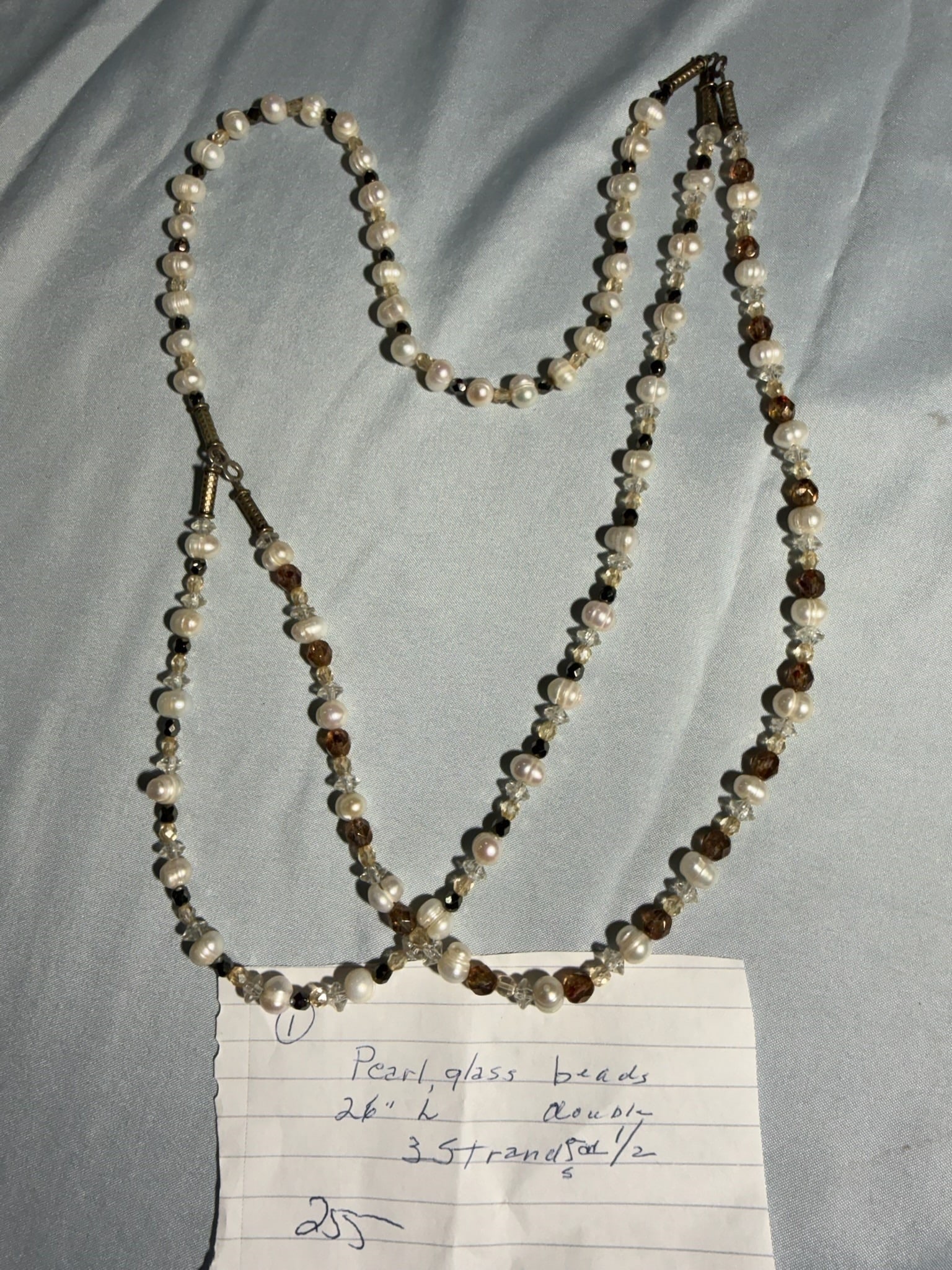 Double Strand Pearl and Glass Beads: 26 in. Double Strand Pearl and Glass Beads - Nice.
