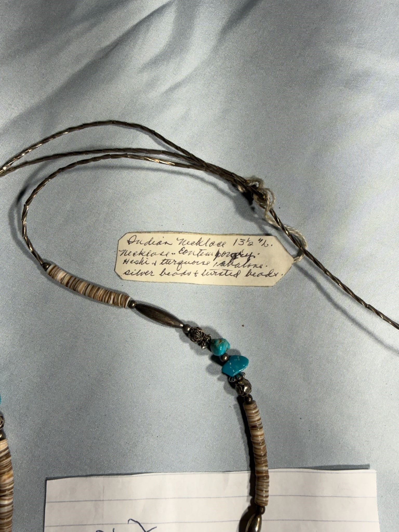 Necklass Shell Silver Turquoise - 2