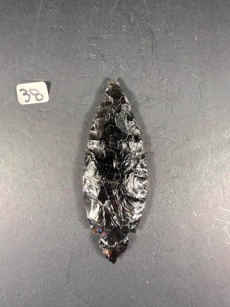 Obsidian Turkeytail: Obsidian Turkeytail Point 4 1/2" - Oregon