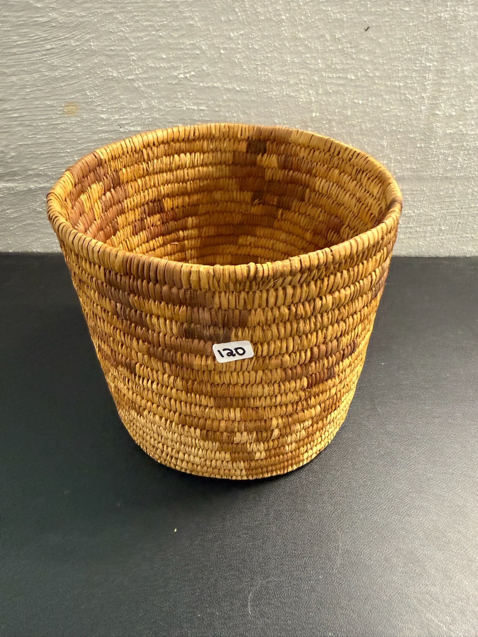 Southwest Basket: 6 1/5 by 8" Southwest Basket with Flower Design - Circa Early 1900