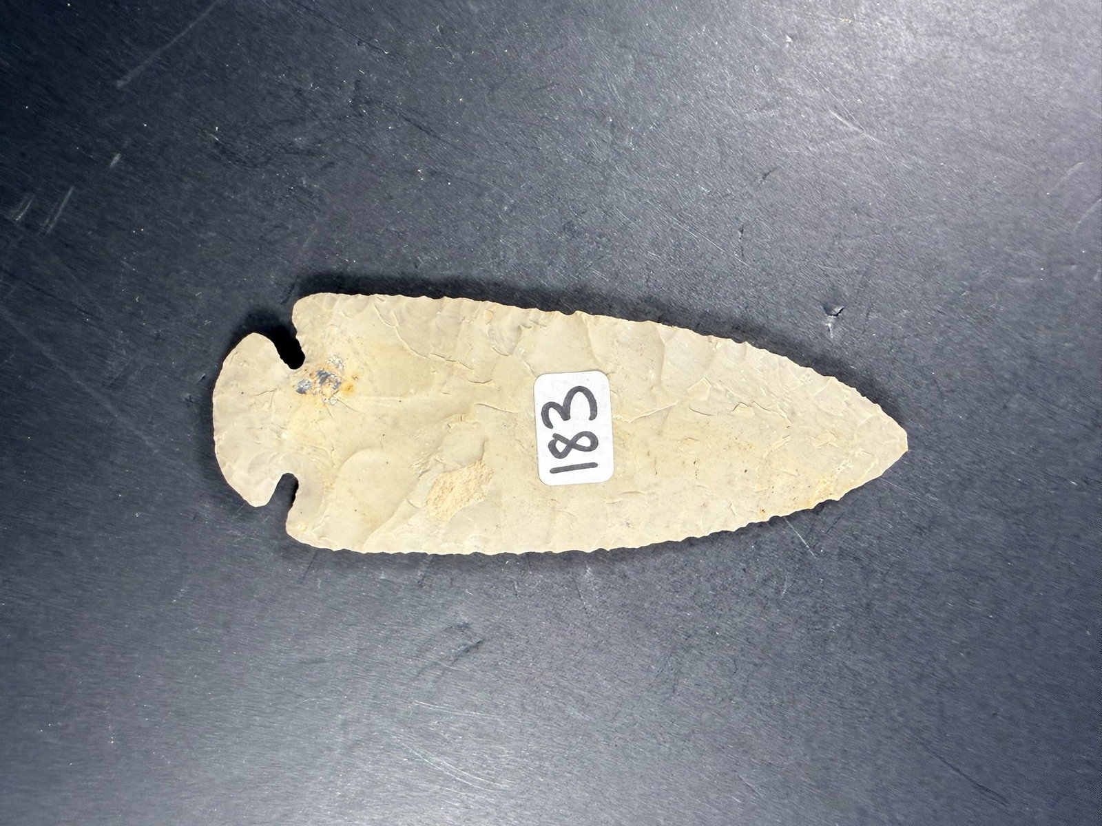 Dovetail: 4 5/8" Chert Dovetail artifact point - Indiana