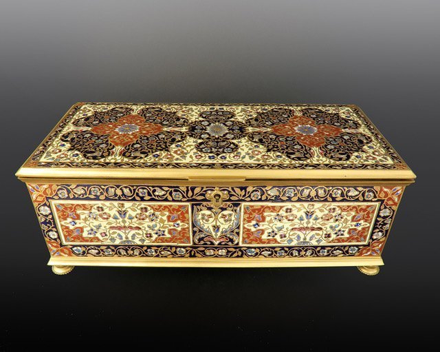 A19th.C Large Frnech Champleve Jewelry Box (1 of 5)