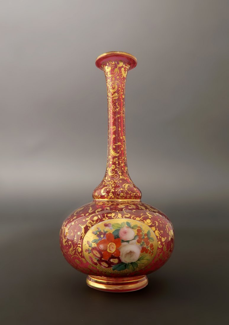 19th C. Moser Hand Painted Decanter (1 of 2)