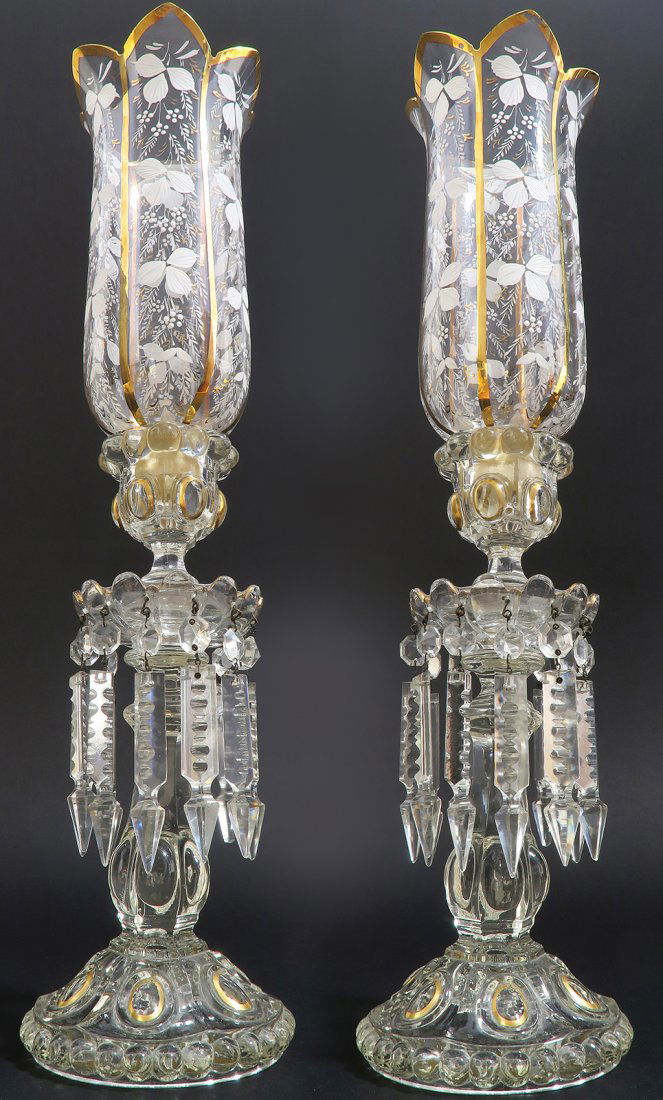 French Pair of Baccarat Crystal Candle Sticks (1 of 4)