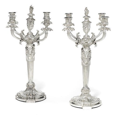 Pair of Christofle Silver Plated 4 light candelabra (1 of 1)