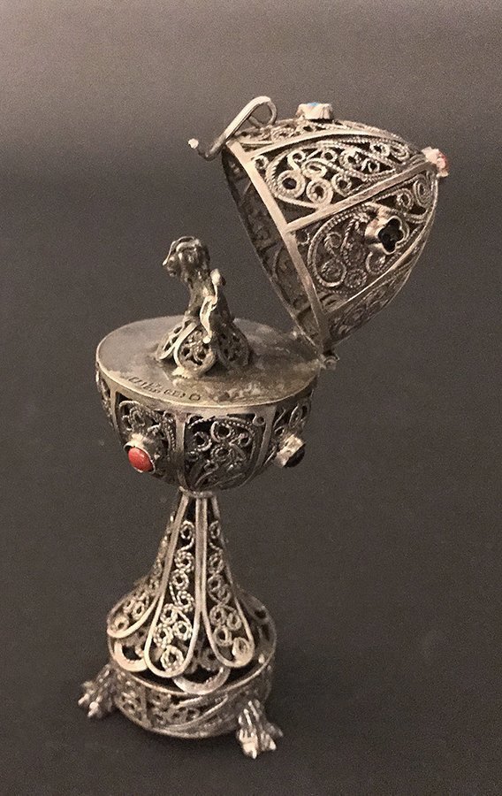 BC 1873 Solid Sterling 84 Russian Filigree Egg (1 of 3)