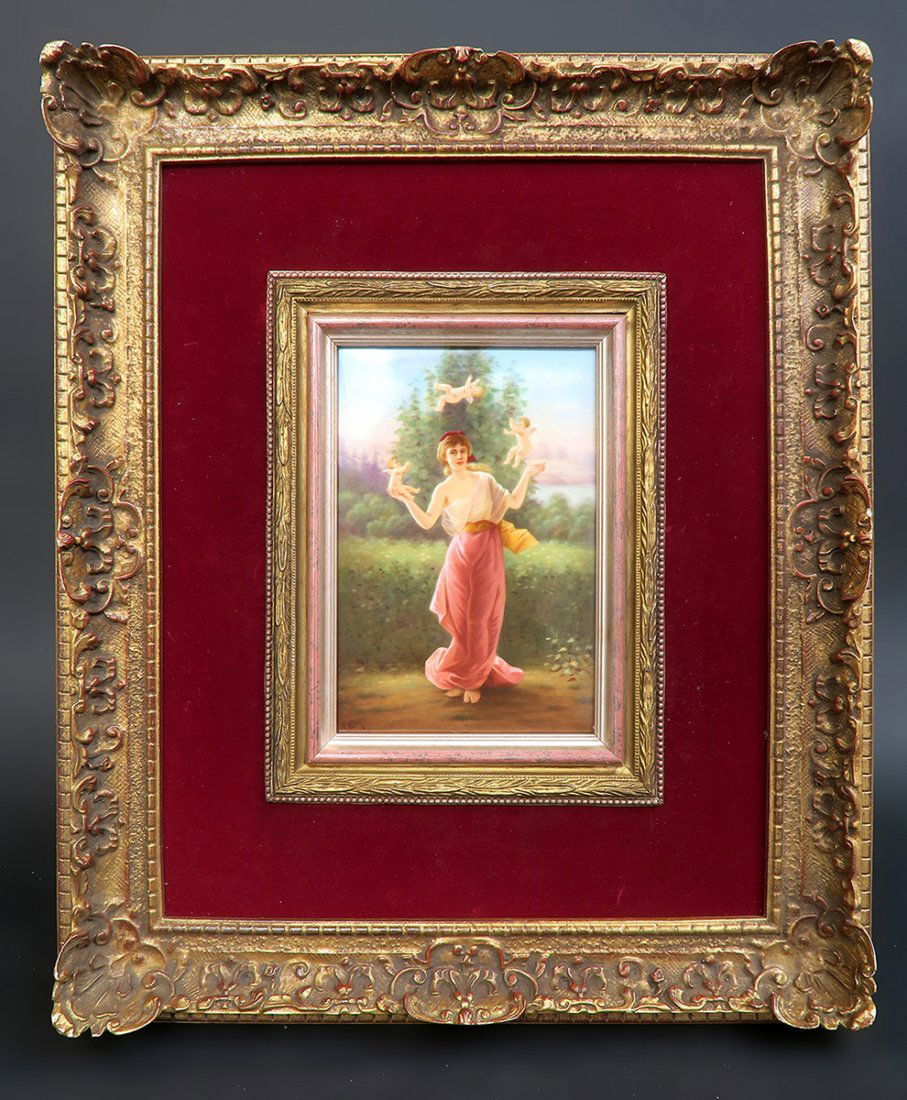 19th C. Framed Berlin KPM Plaque (1 of 5)