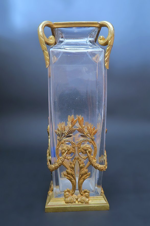 French Bronze and Crystal Baccarat Vase (1 of 5)