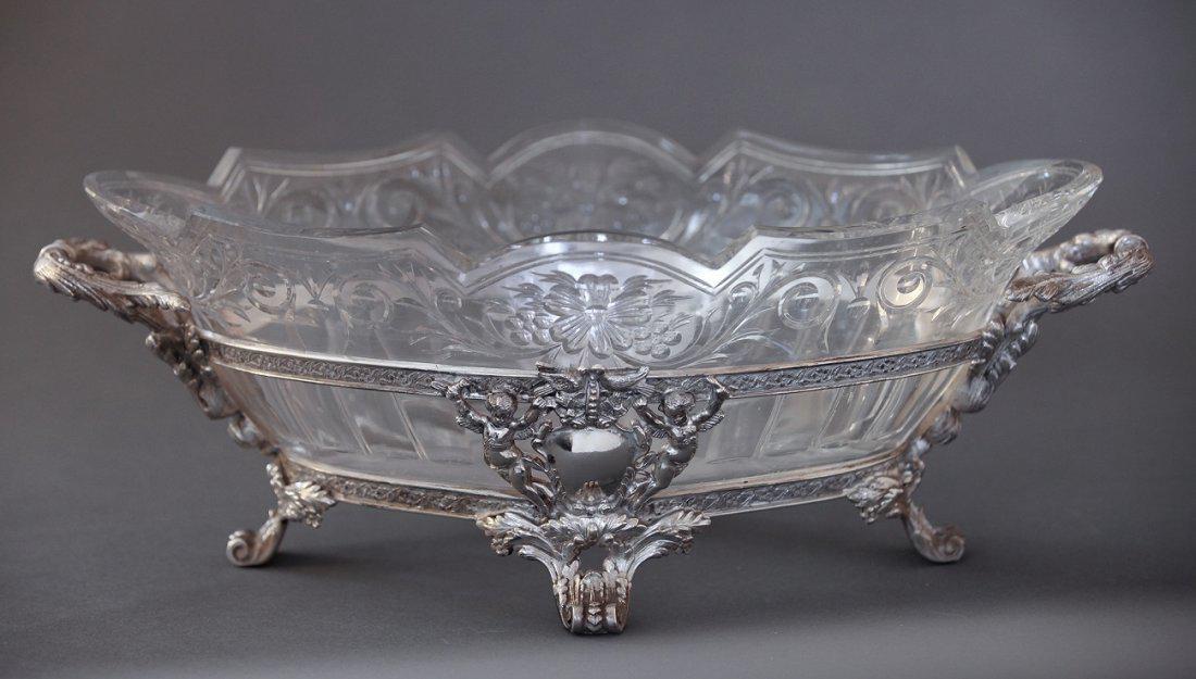 French Silver-Plated & Baccarat Crystal Centerpiece (1 of 4)