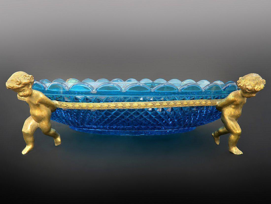 French Figural Bronze & Baccarat Crystal Centerpiece (1 of 5)