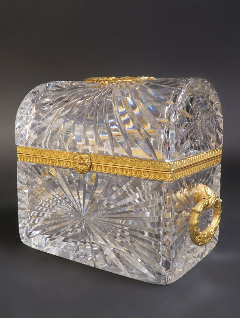 Large French Bronze & Baccarat Crystal Jewelry Box (1 of 4)