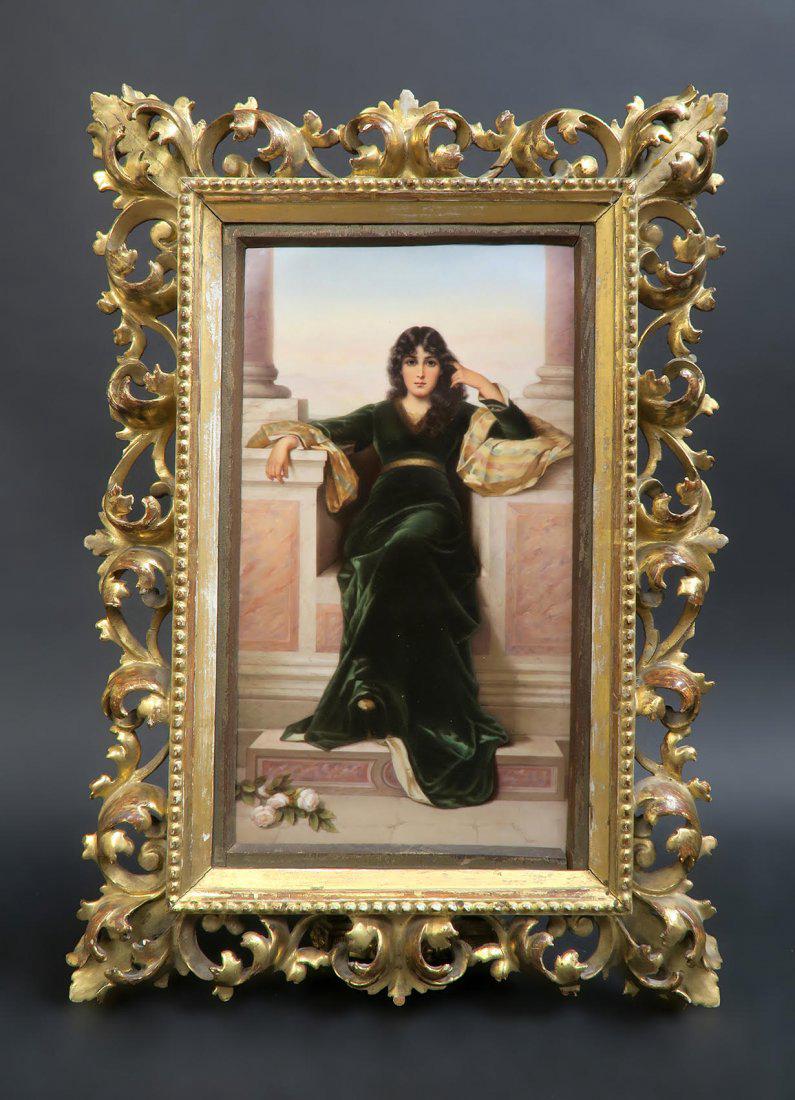 Large Framed Berlin KPM Plaque of a Maiden (1 of 5)
