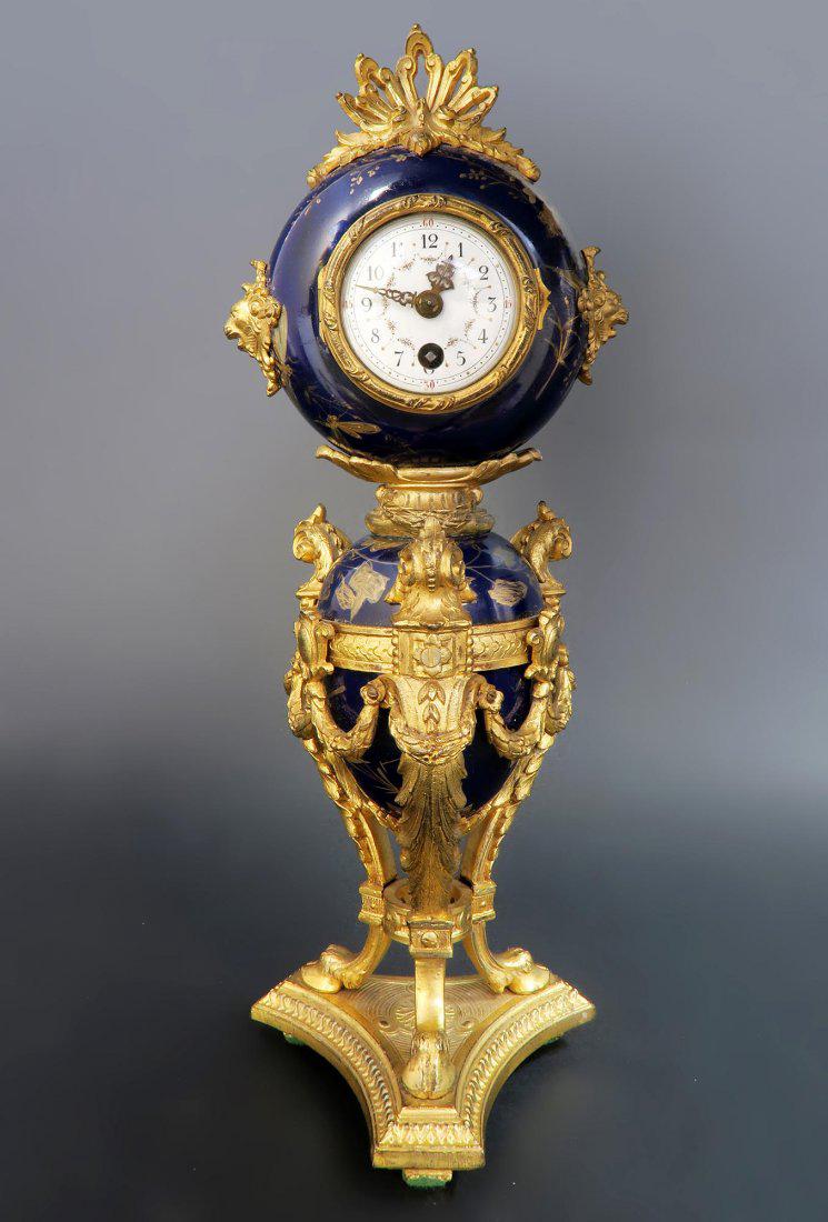 19th C. French Bronze & Porcelain Clock (1 of 5)