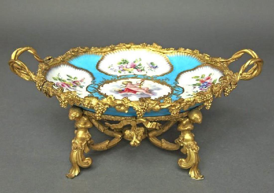 French Figural Bronze & Sevres Porcelain Centerpiece (1 of 5)