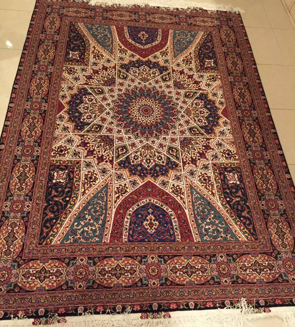 Persian Hand Made Rug From Tabriz Wool & Silk (Gonbad) (1 of 5)