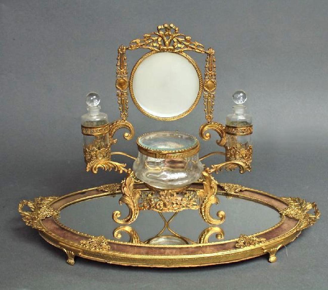 French Bronze Vanity Set & Mirror (1 of 3)