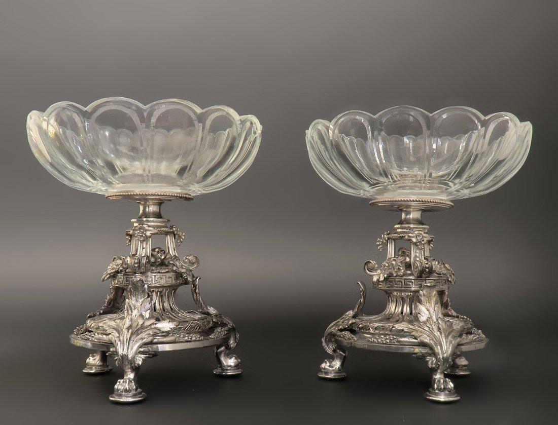 Pair of Christofle Tazze/Compotes Baccarat Crystal (1 of 4)