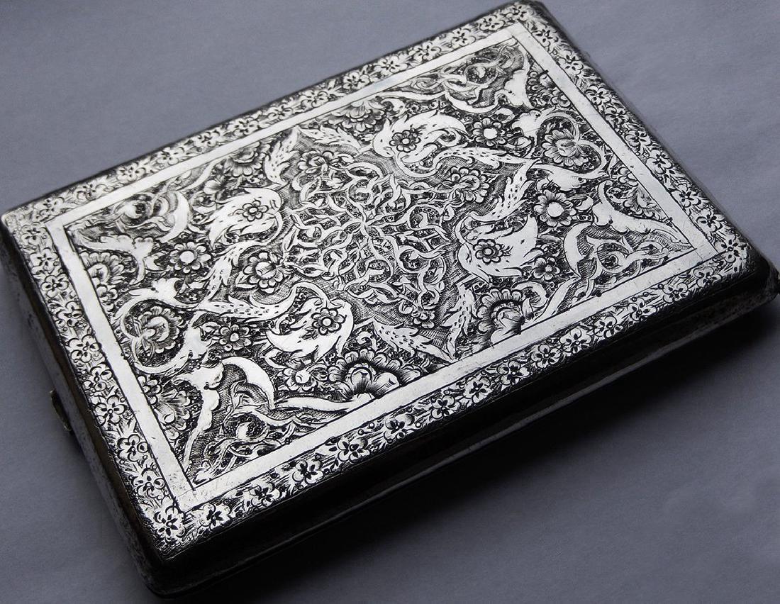 Fine Antique Persian Solid Silver Cigarette Case (1 of 1)