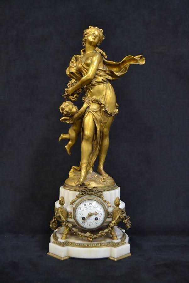 Very Fine French 19th C. Figural Mantle Clock (1 of 1)