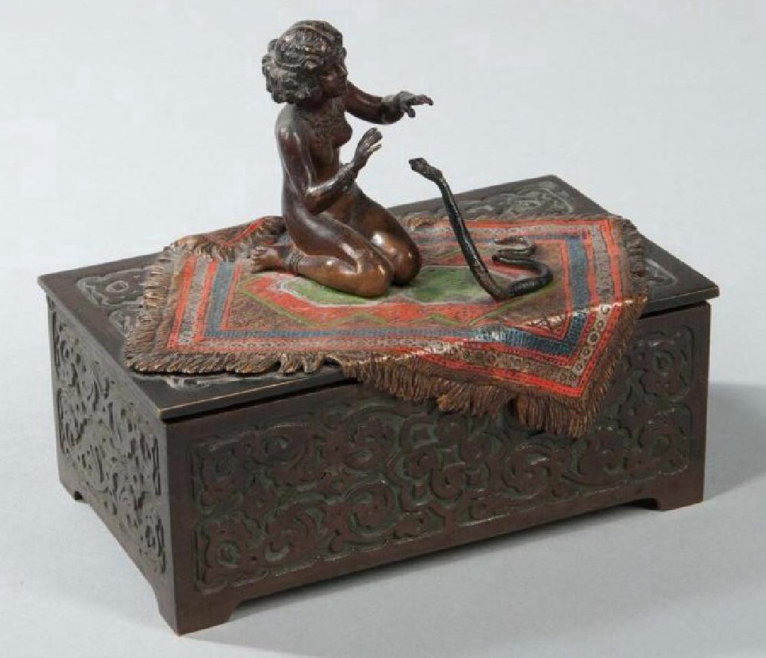 Austrian Cold-painted Bronze Figural Box (1 of 1)