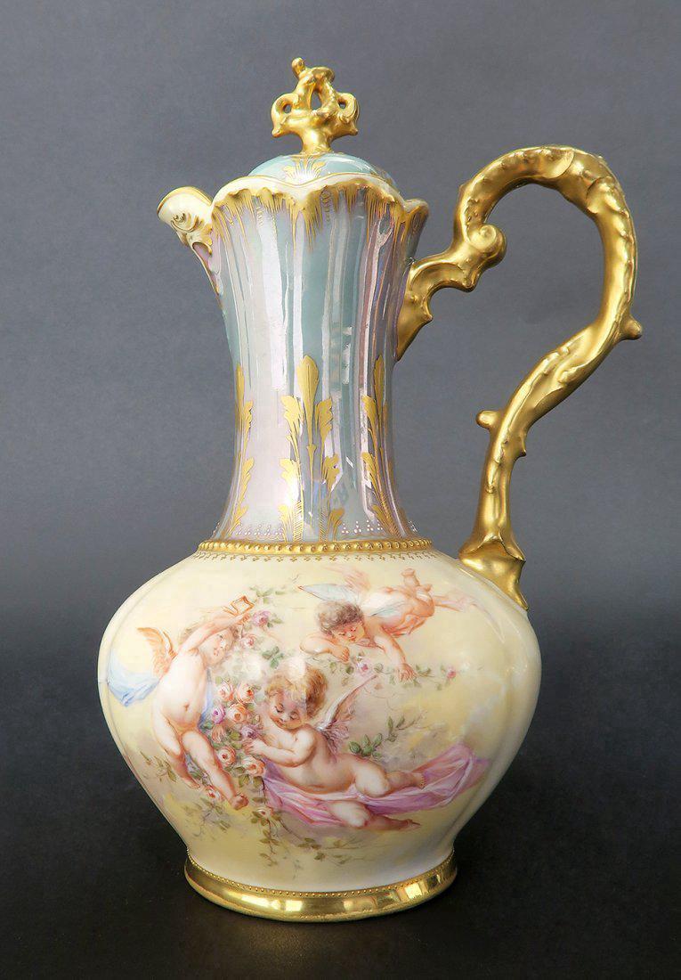 19th C. Hand Painted Dresden Pitcher (1 of 6)