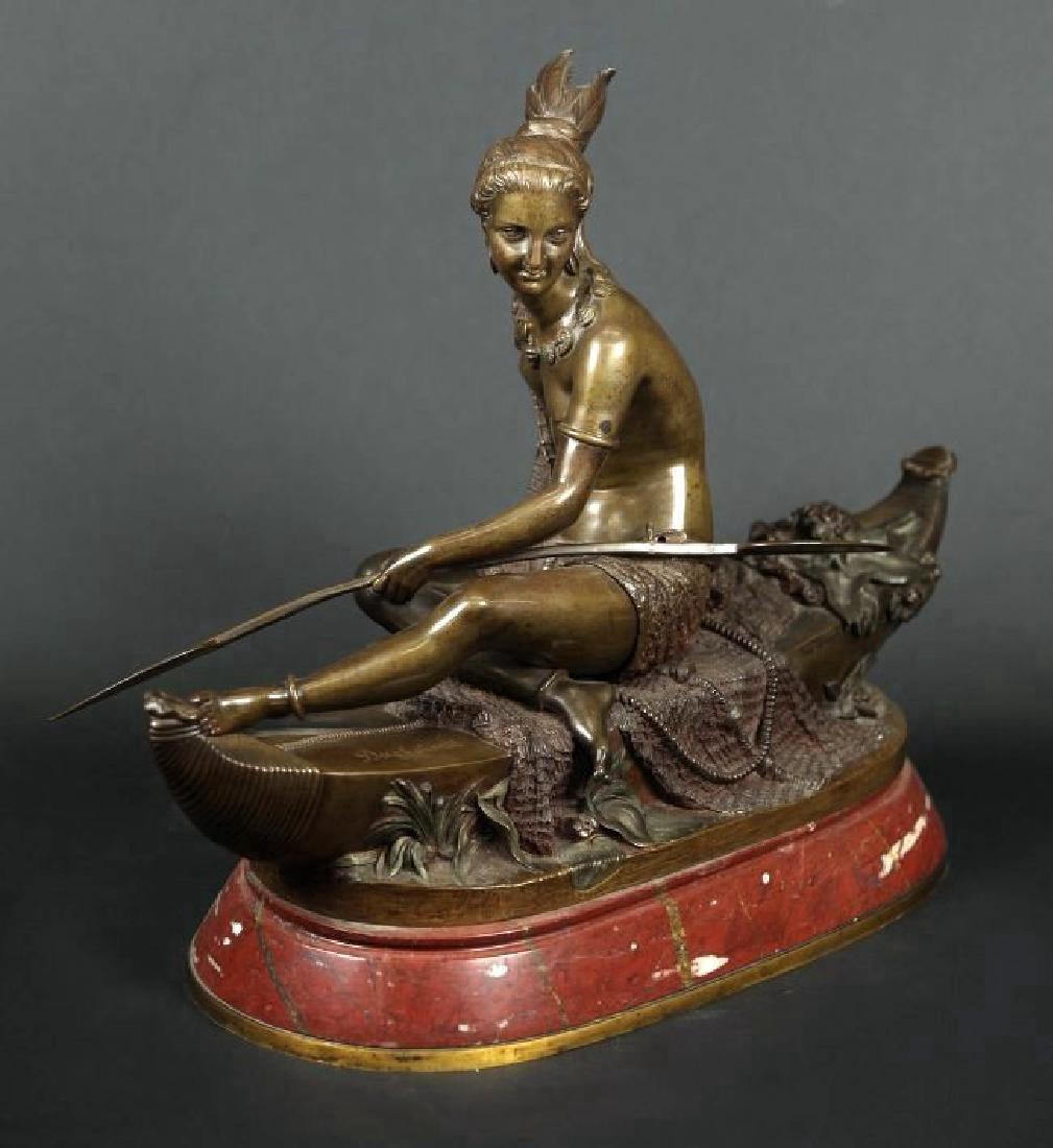 French Patinated Bronze of Indian Maiden by Duchoiselle (1 of 5)