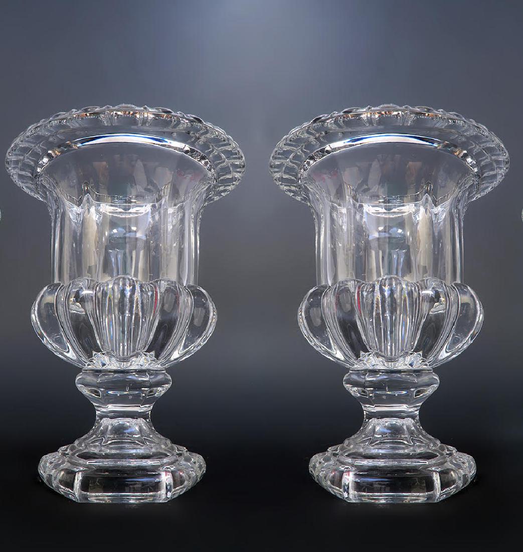 Pair of Large French Baccarat Crystal Vases (1 of 2)