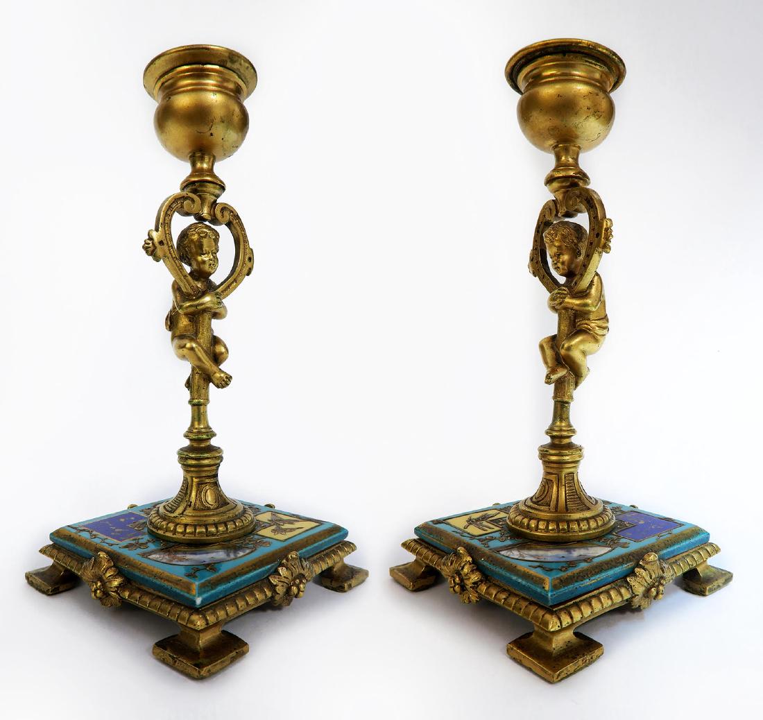 Pair Of French Figural Bronze "Japonisme" Candlesticks (1 of 6)