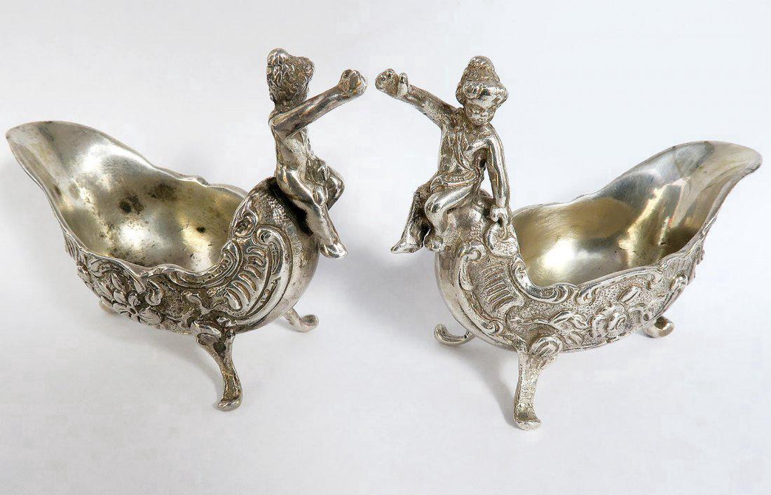 Pair of Sterling Silver Figural Floral Salt Cellar (1 of 8)