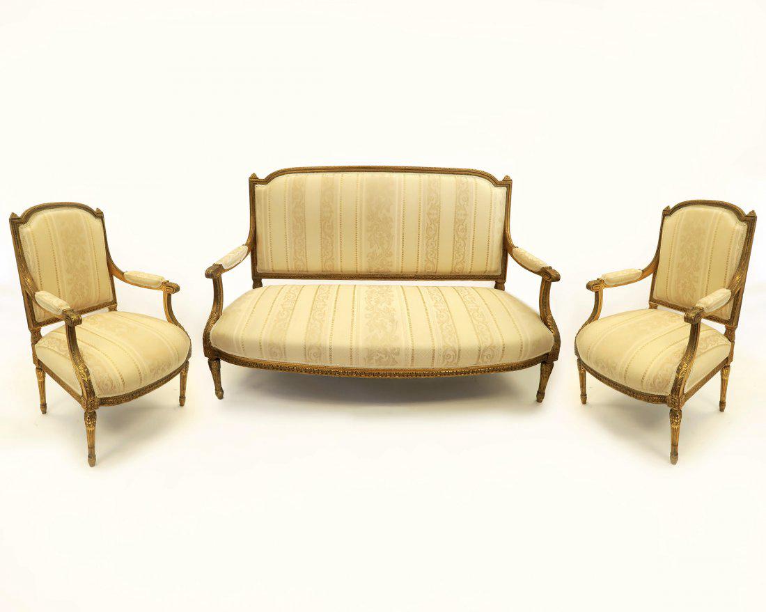 19th C. French Louis XVI Style Sofa Set (1 of 3)